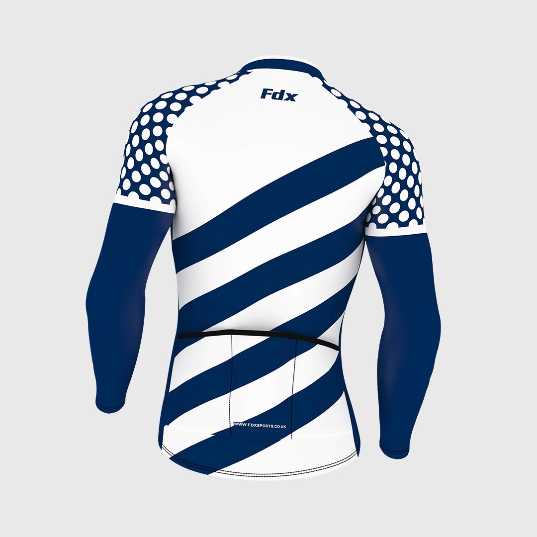 Fdx Equin Men's White Thermal Roubaix Long Sleeve Cycling Jersey