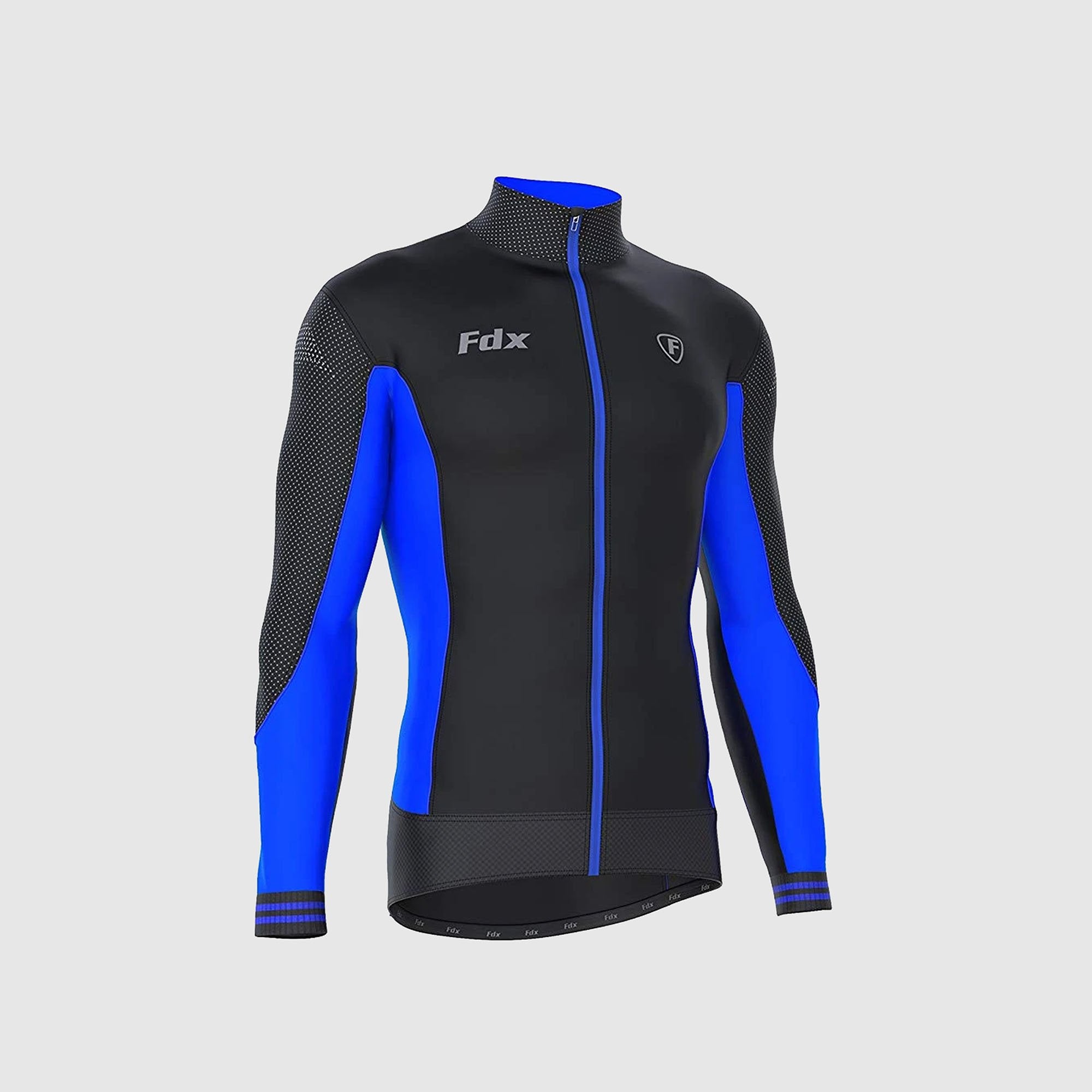 Fdx Men's Set Thermodream Thermal Roubaix Long Sleeve Cycling Jersey & Bib Tights - Blue