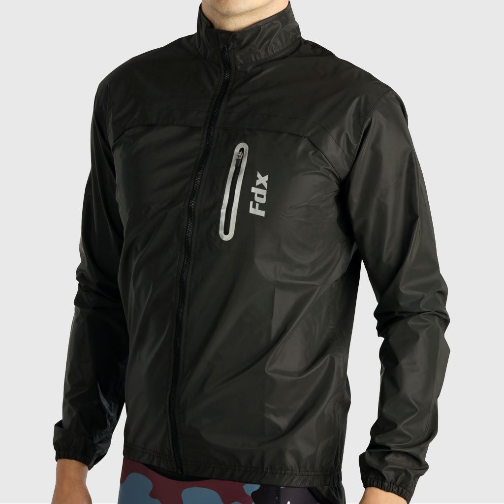 Fdx 360° Black Reflective Waterproof Cycling Jacket