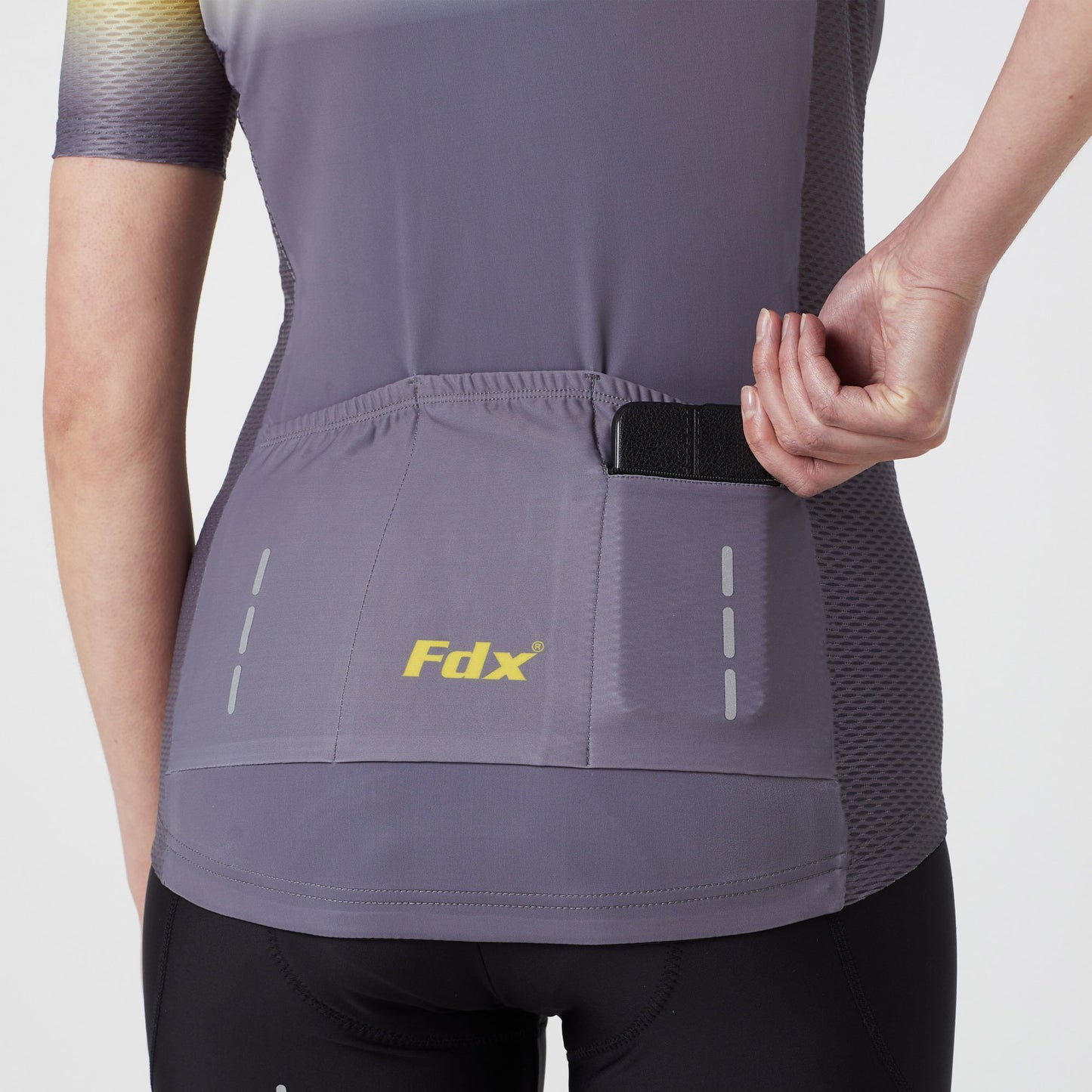 Fdx Duo Yellow / Grey Women's Short Sleeve Summer Cycling Jersey