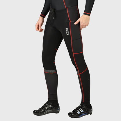 Fdx All Day Men's Red Thermal Padded Cycling Tights