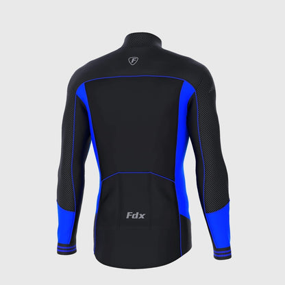 Fdx Thermodream Men's Blue Thermal Roubaix Long Sleeve Cycling Jersey