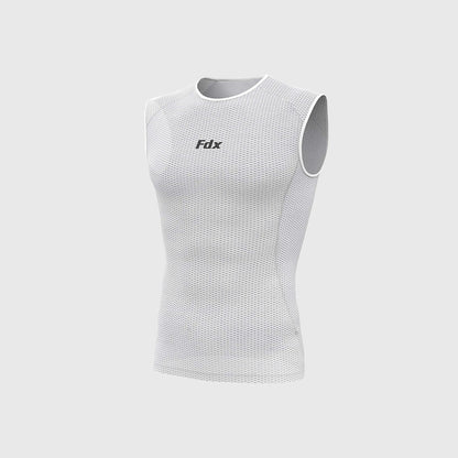 Fdx Aeroform White Men's Sleeveless Mesh Summer Cycling Top