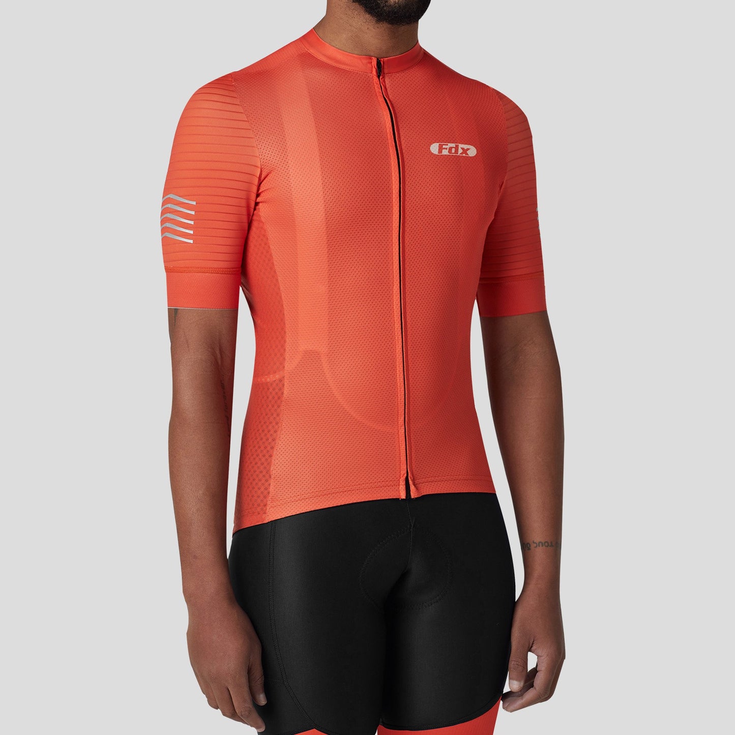 Fdx Essential Orange Men's Short Sleeve Summer Cycling Jersey