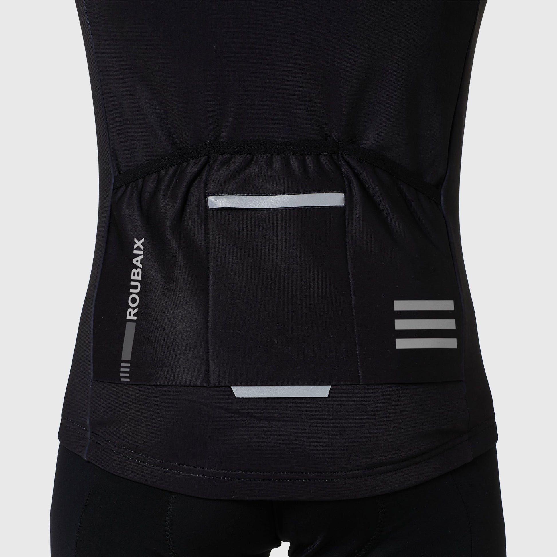 Fdx Black & Grey Men Full Sleeve Cycling Jersey Back Pockets & Hi-viz Reflected Strips Cold Weather - Limited Edition US