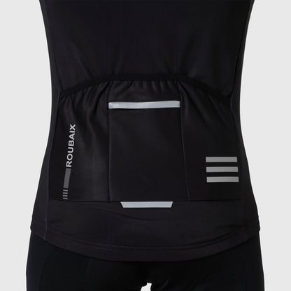 Fdx Black & Grey Men Full Sleeve Cycling Jersey Back Pockets & Hi-viz Reflected Strips Cold Weather - Limited Edition US