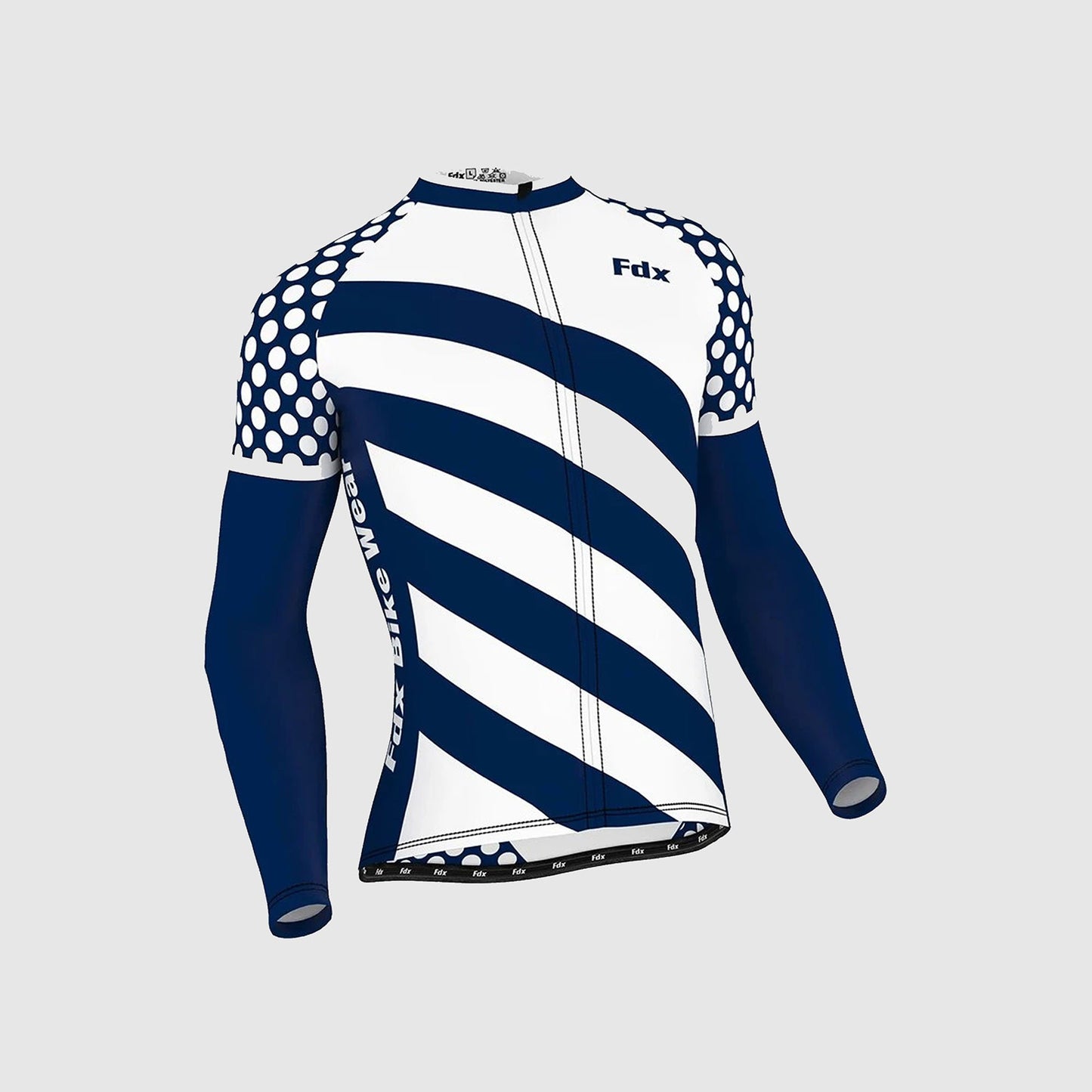 Fdx Men's Set Equin Thermal Roubaix Long Sleeve Cycling Jersey & Bib Tights - White