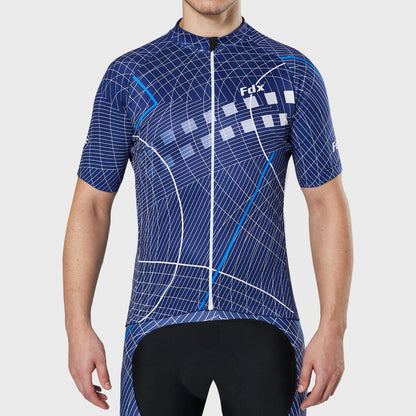 Fdx Classic II Blue Men's Short Sleeve Summer Cycling Jersey