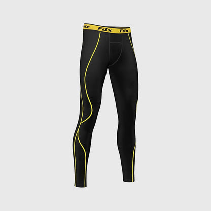 Fdx Blitz Yellow Men's Compression Base Layer Tights