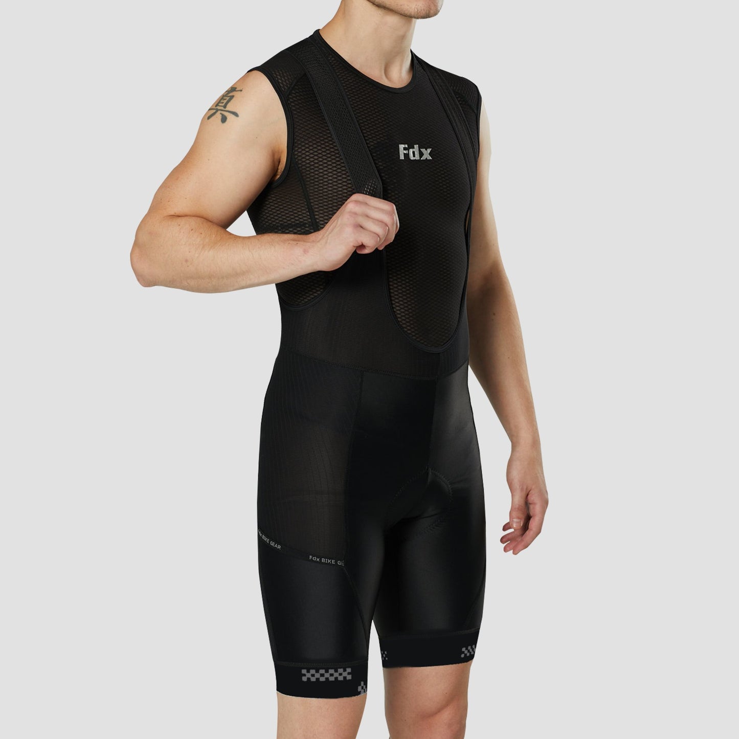 Fdx Men's Set All Day Black Short Sleeve Jersey & Bib Shorts