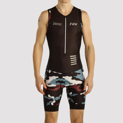 Fdx Camouflage Black Men's Padded Triathlon Suit