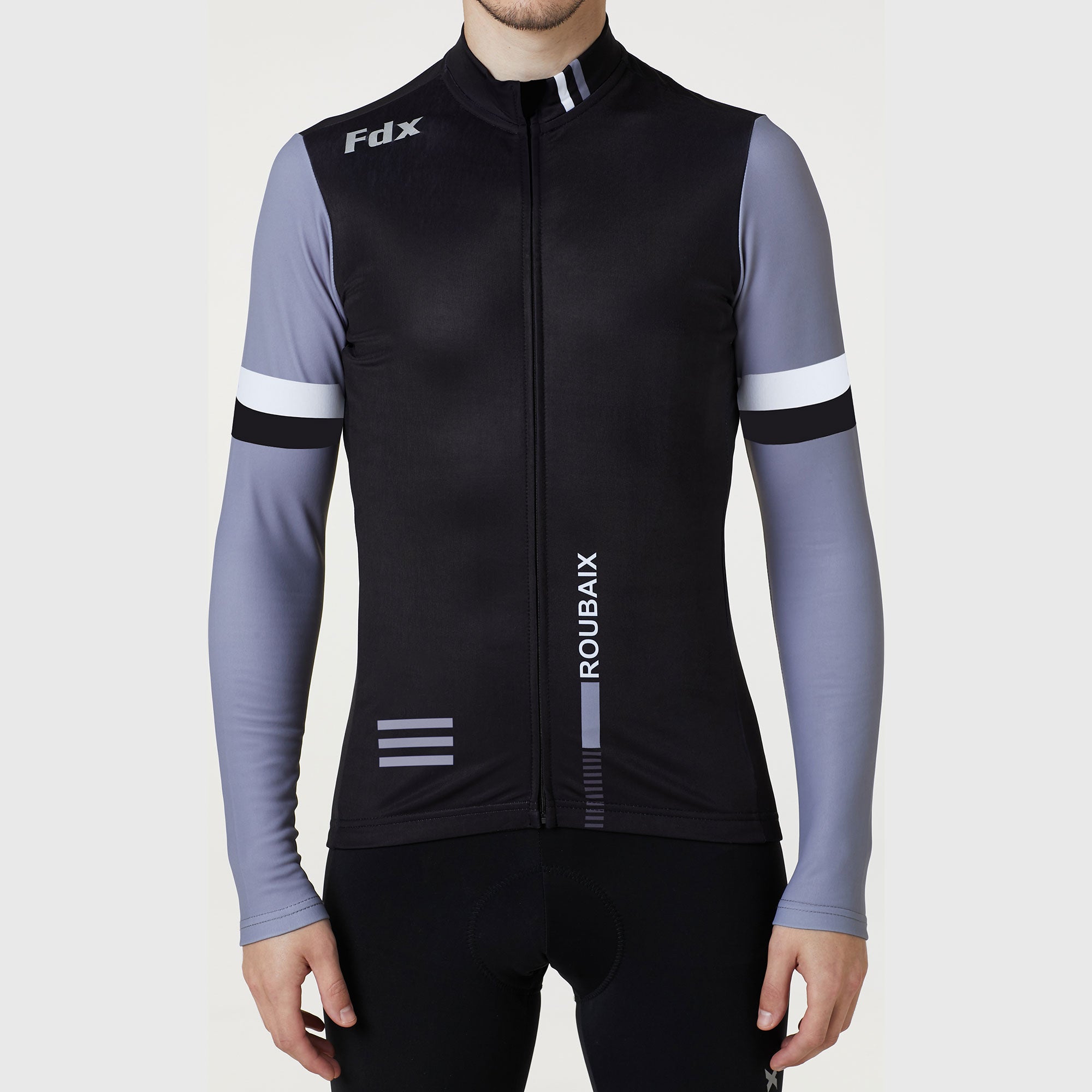 Fdx Limited Edition Men's Black Thermal Roubaix Long Sleeve Cycling Jersey