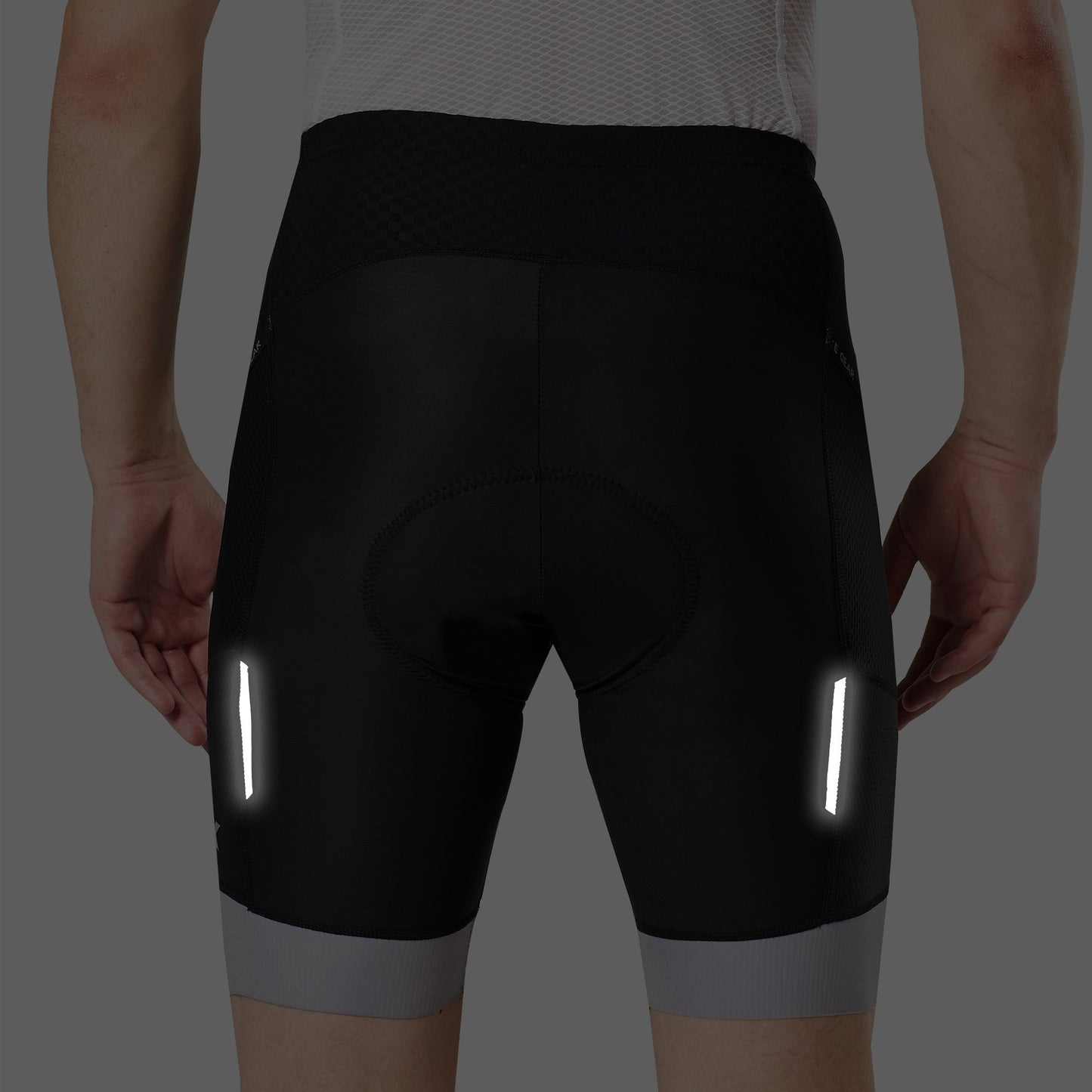 Fdx Essential Grey Men's Padded Cycling Shorts with Pockets