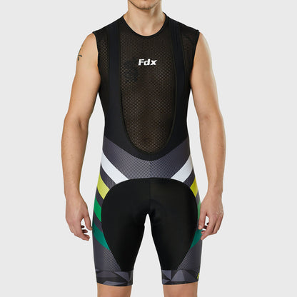 Fdx Men's Set Equin Yellow Short Sleeve Summer Cycling Jersey & Bib Shorts