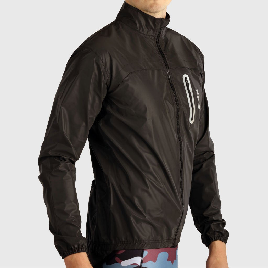 Fdx 360° Black Reflective Waterproof Cycling Jacket