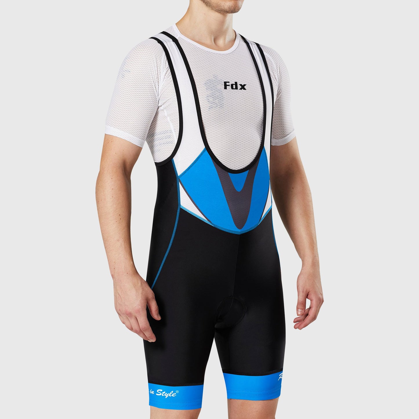 Fdx Velocity Blue Men's Summer Cycling Bib Shorts