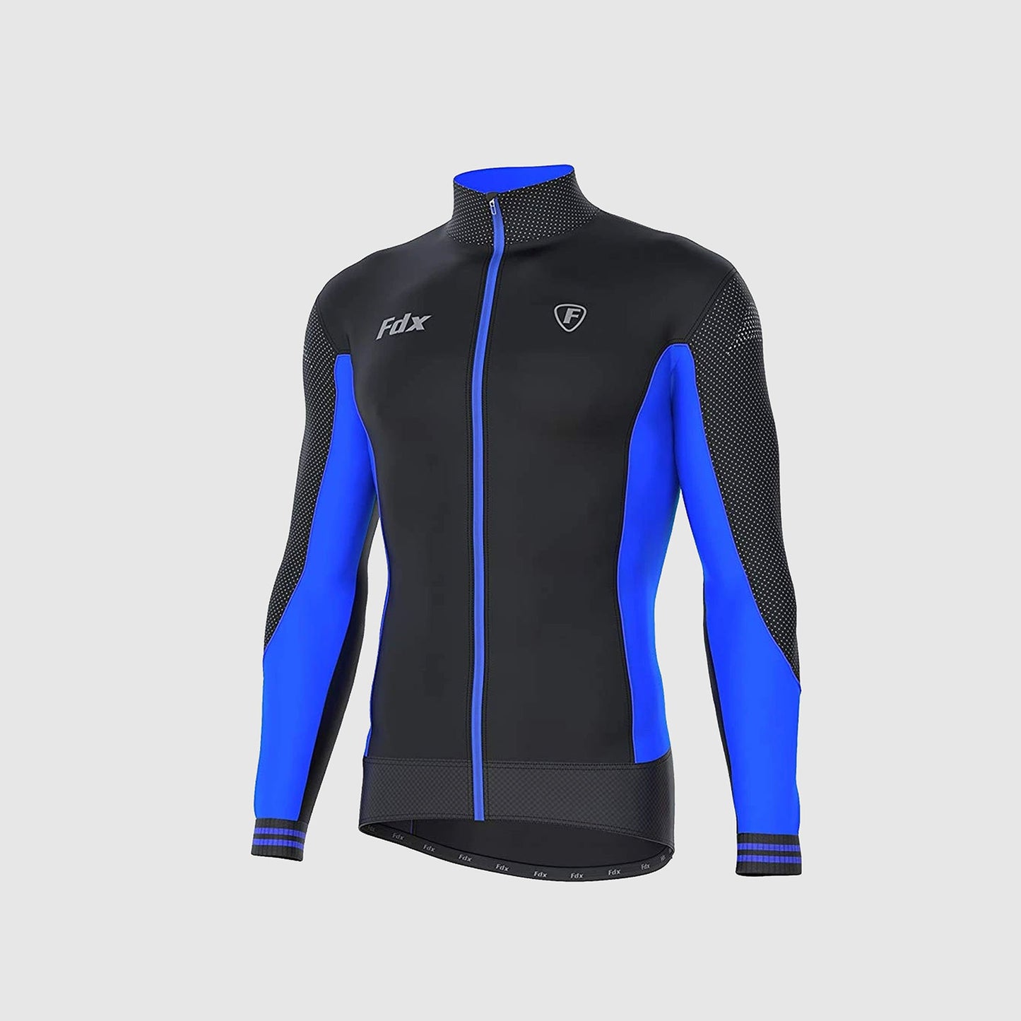 Fdx Men's Set Thermodream Thermal Roubaix Long Sleeve Cycling Jersey & Bib Tights - Blue