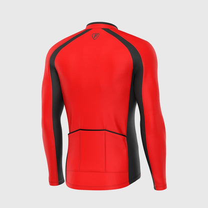 Fdx Transition Red Men's Long Sleeve Winter Cycling Jersey