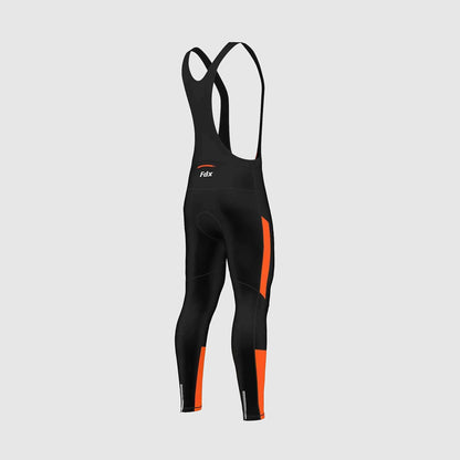 Fdx Adrenaline Men's Orange Thermal Padded Cycling Bib Tights