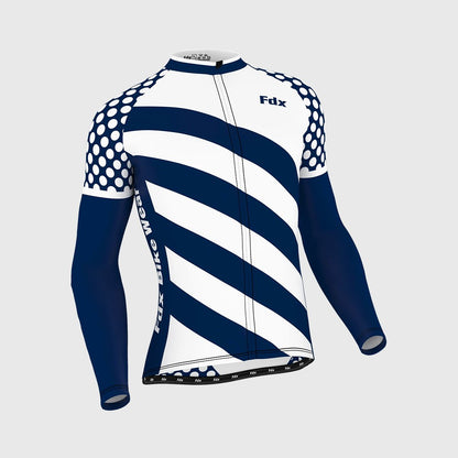 Fdx Equin Men's White Thermal Roubaix Long Sleeve Cycling Jersey