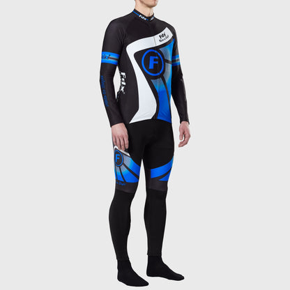 Fdx Men's Set Signature Thermal Roubaix Long Sleeve Cycling Jersey & Bib Tights - Blue