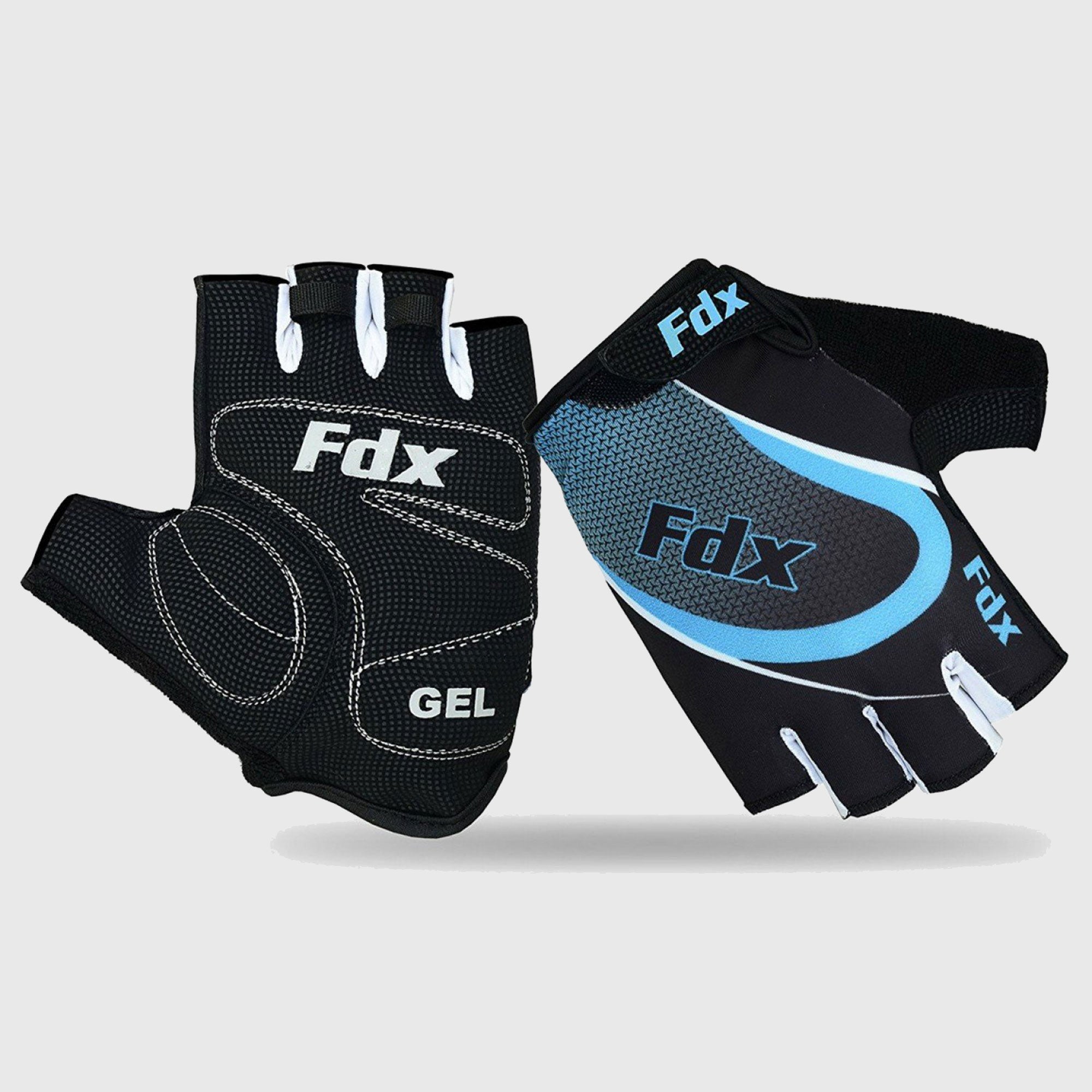 Fdx Surf Blue Lightweight Fingerless Summer Cycling Gloves