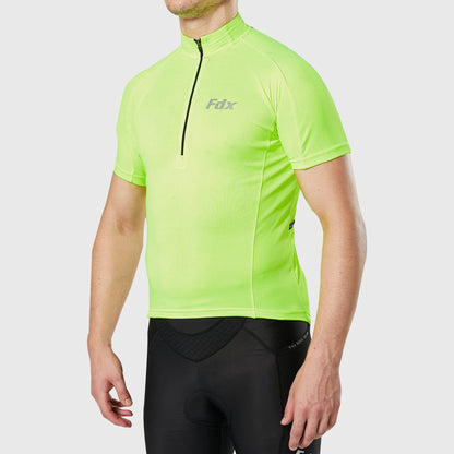 Fdx Pace Yellow Men's Short Sleeve Summer Cycling Jersey