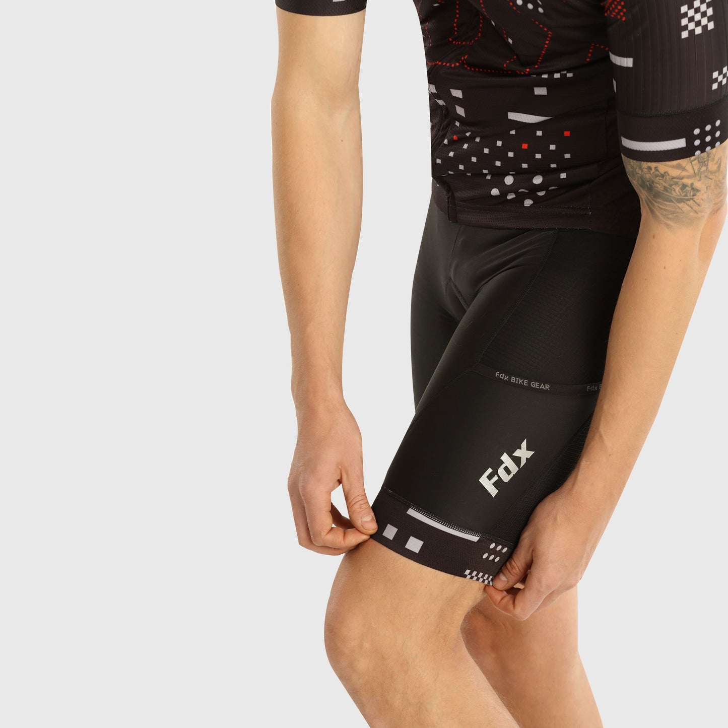 Fdx Men's Set All Day Black Short Sleeve Jersey & Bib Shorts