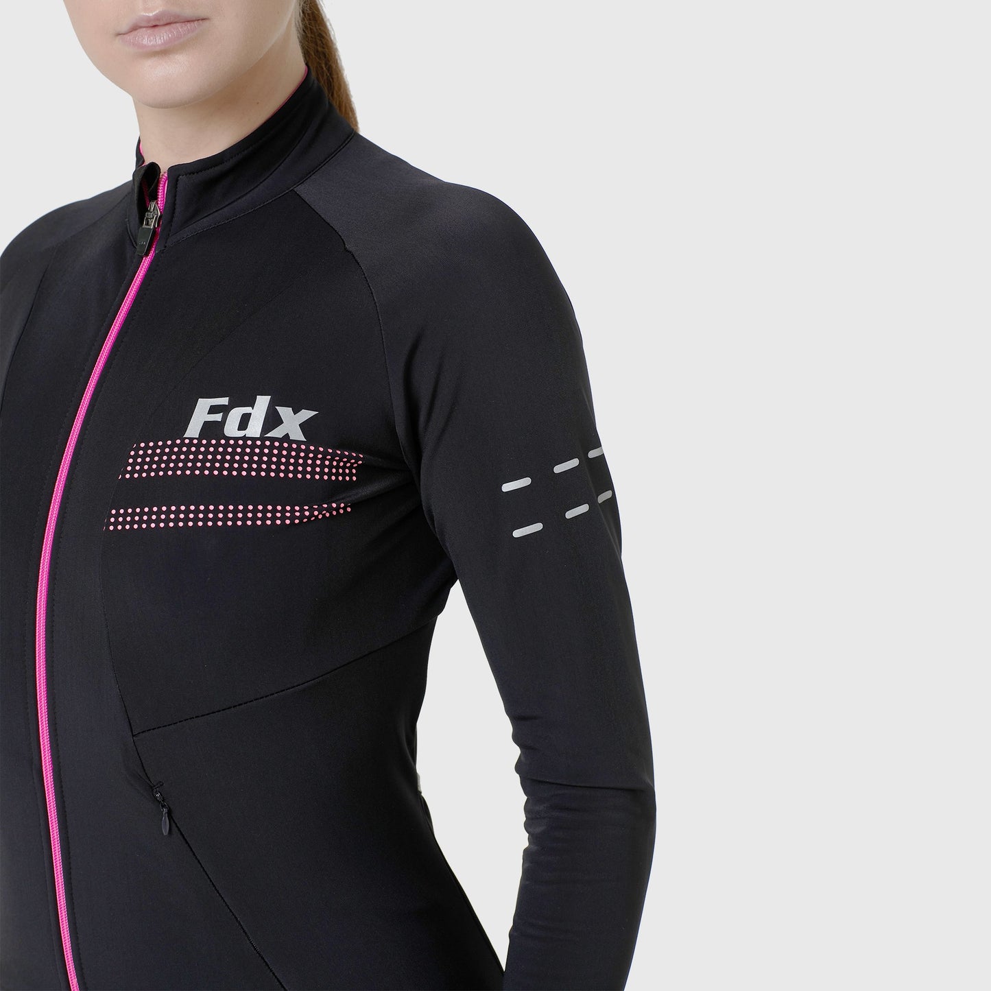 Fdx Arch Women's Pink Thermal Roubaix Long Sleeve Cycling Jersey