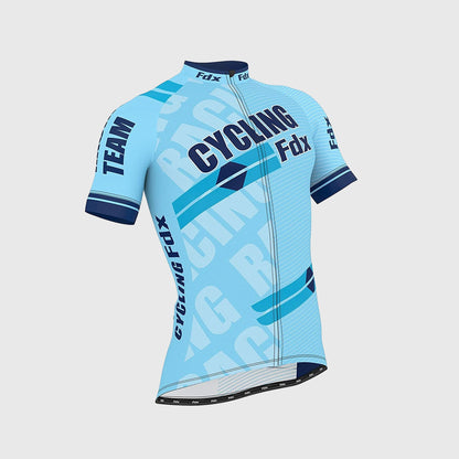 Fdx Men's Set Core Blue Short Sleeve Summer Cycling Jersey & Bib Shorts