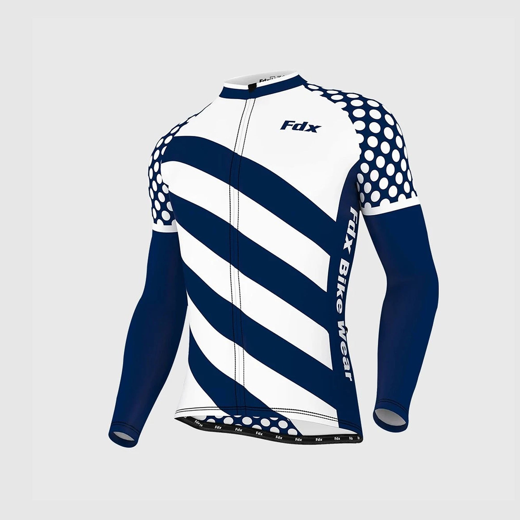 Fdx Men's Set Equin Thermal Roubaix Long Sleeve Cycling Jersey & Bib Tights - White