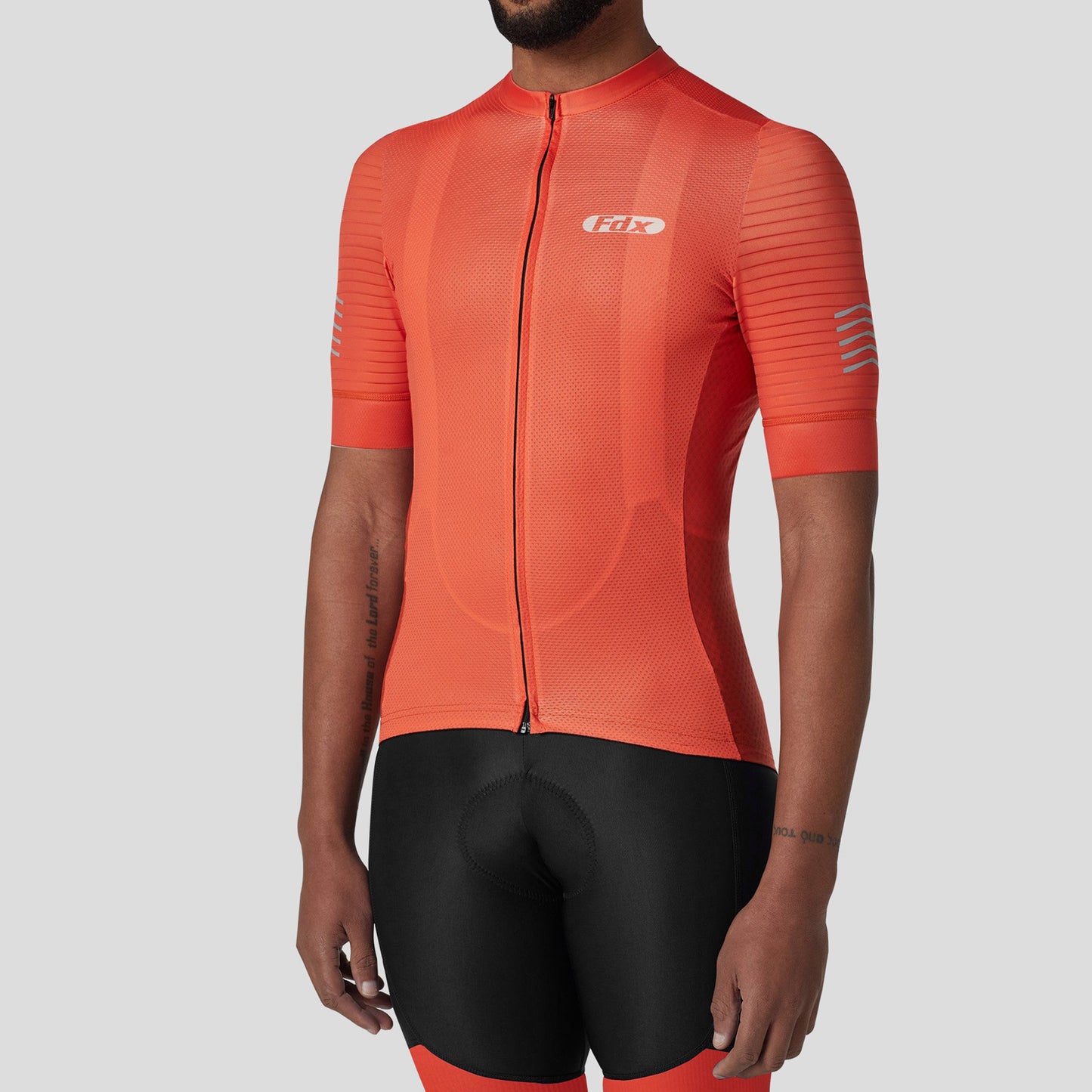 Fdx Essential Orange Men's Short Sleeve Summer Cycling Jersey