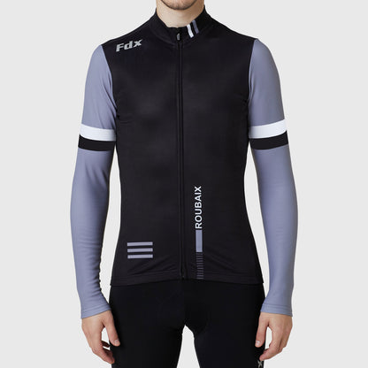 Fdx Men's Set Limited Edition Thermal Roubaix Long Sleeve Cycling Jersey & Bib Tights - Black