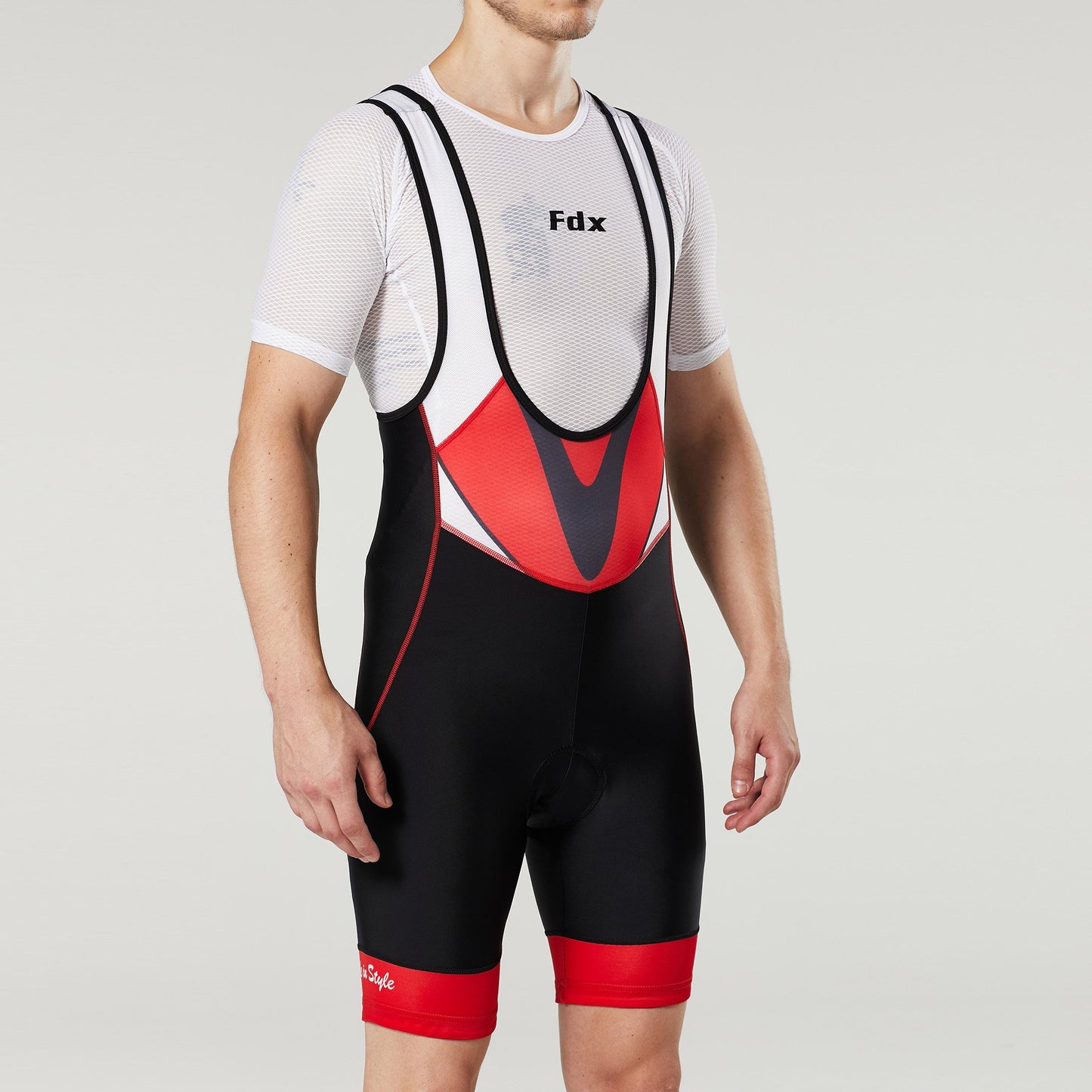 Fdx Velocity Red Men's Padded Summer Cycling Bib Shorts