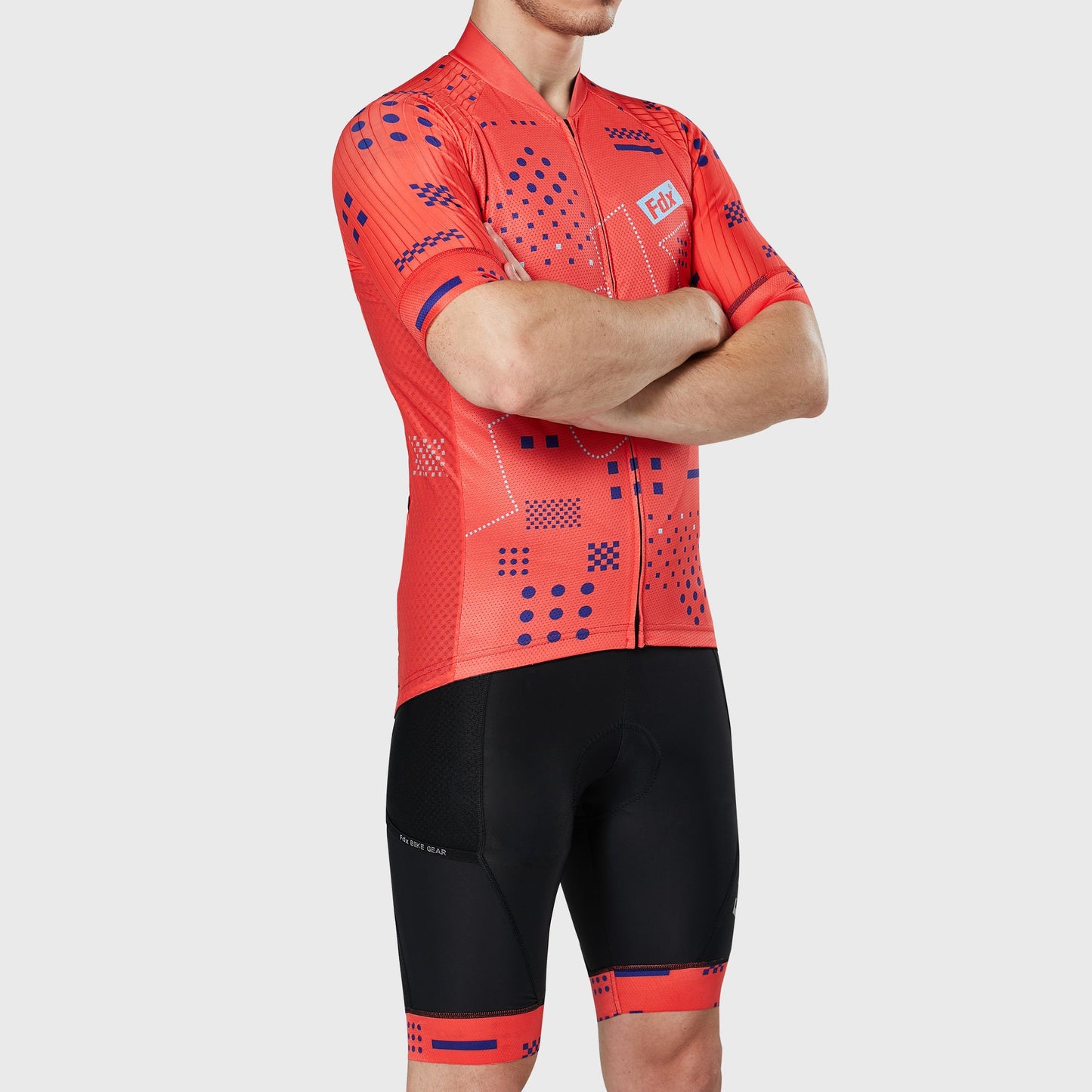 Fdx Men's Set All Day Red Short Sleeve Jersey & Bib Shorts