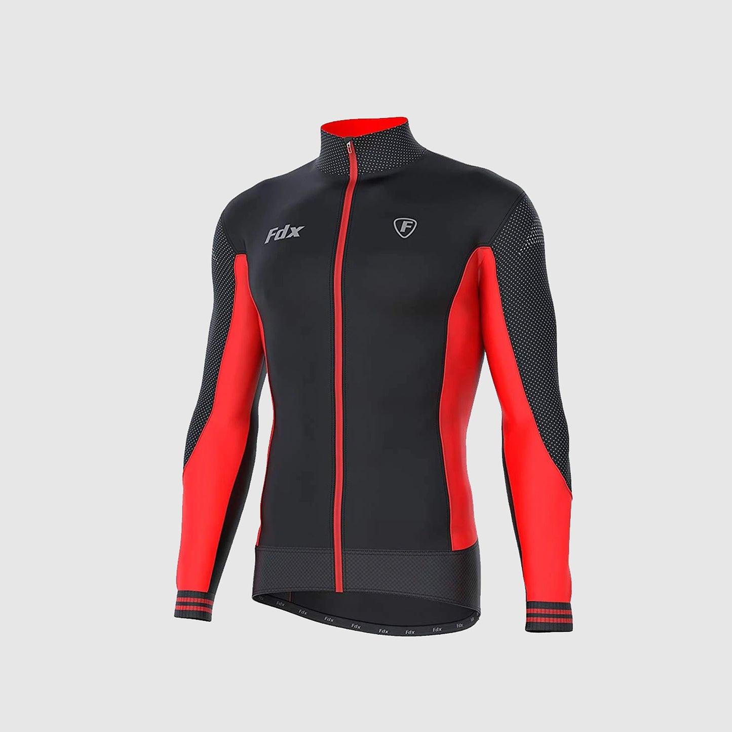 Fdx Men's Set Thermodream Thermal Roubaix Long Sleeve Cycling Jersey & Bib Tights - Red