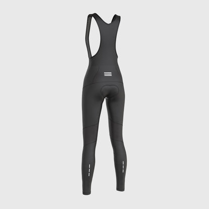 Fdx Duo Black Women's Thermal Padded Winter Bib Tights