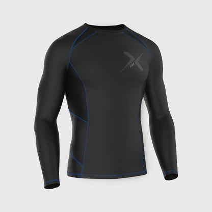 Fdx Men's Set Recoil Blue Compression Base Layer Top & Leggings