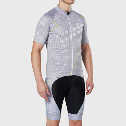 Fdx Men's Set Classic II Grey Short Sleeve Jersey & Bib Shorts