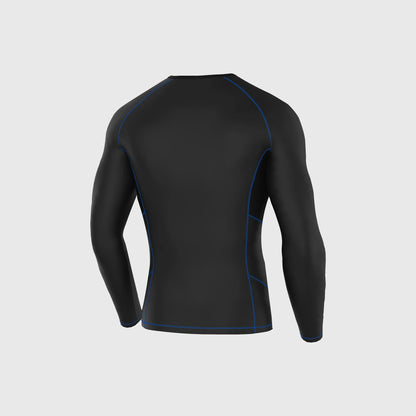 Fdx Recoil Blue Men's Long Sleeve Base Layer Thermal Winter Compression Top