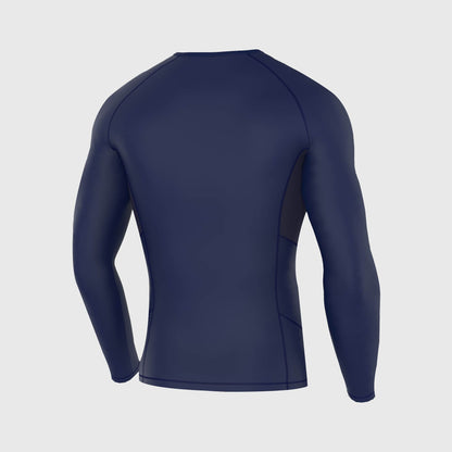 Fdx Men's Set Recoil Navy Blue Compression Base Layer Top & Leggings