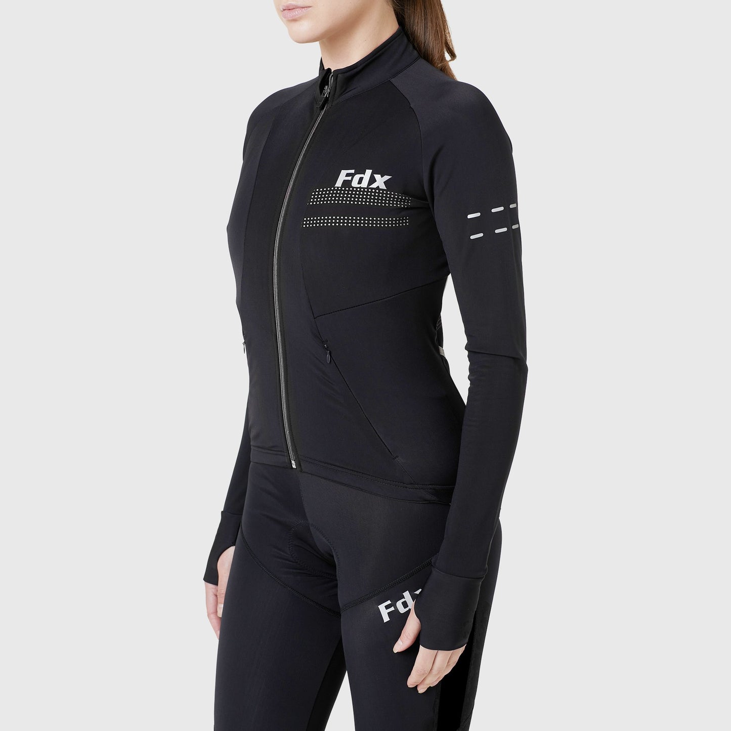 Fdx Arch Women's Black Thermal Roubaix Long Sleeve Cycling Jersey