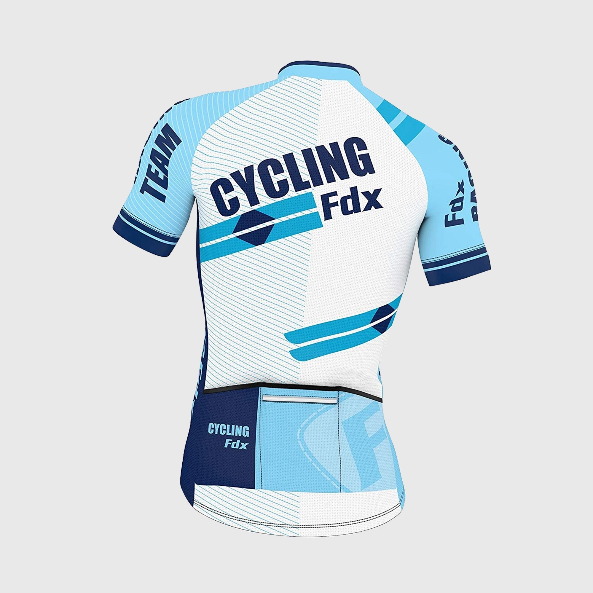 Fdx Pace Blue Men's Short Sleeve Summer Cycling Jersey, XL / Blue