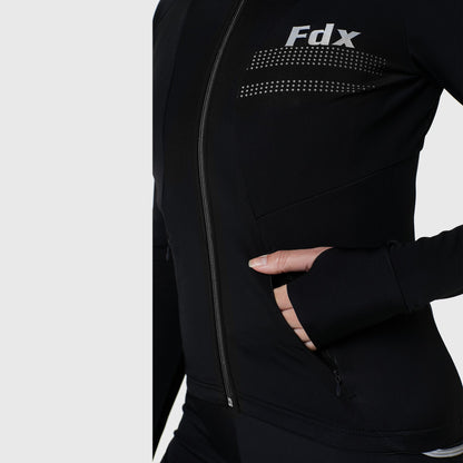 Fdx Arch Women's Black Thermal Roubaix Long Sleeve Cycling Jersey