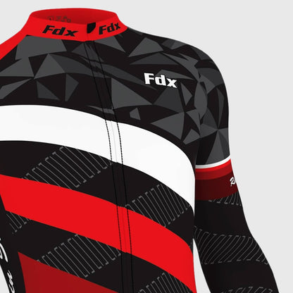 Fdx Equin Men's Red Thermal Roubaix Long Sleeve Cycling Jersey