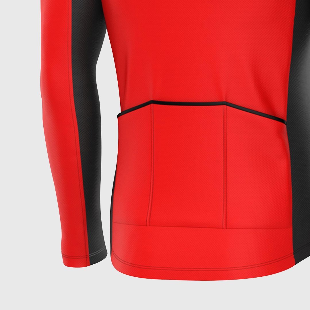 Fdx Transition Red Men's Long Sleeve Winter Cycling Jersey