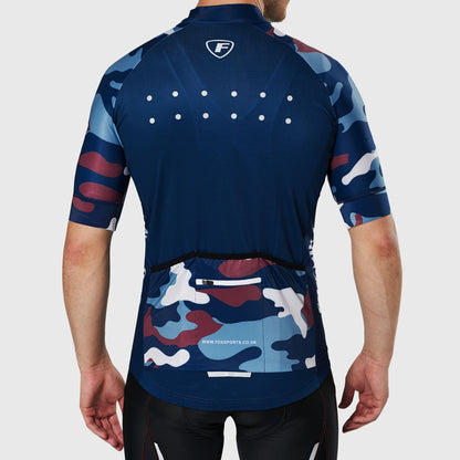 Fdx Camouflage Blue Men's Short Sleeve Summer Cycling Jersey