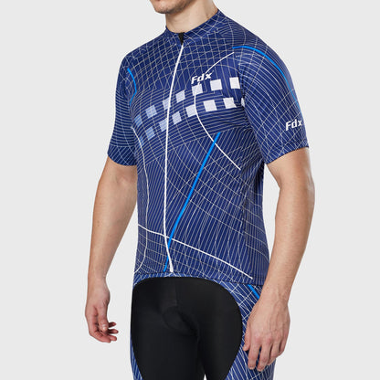 Fdx Classic II Blue Men's Short Sleeve Summer Cycling Jersey