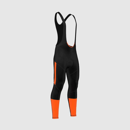 Fdx Adrenaline Men's Orange Thermal Padded Cycling Bib Tights