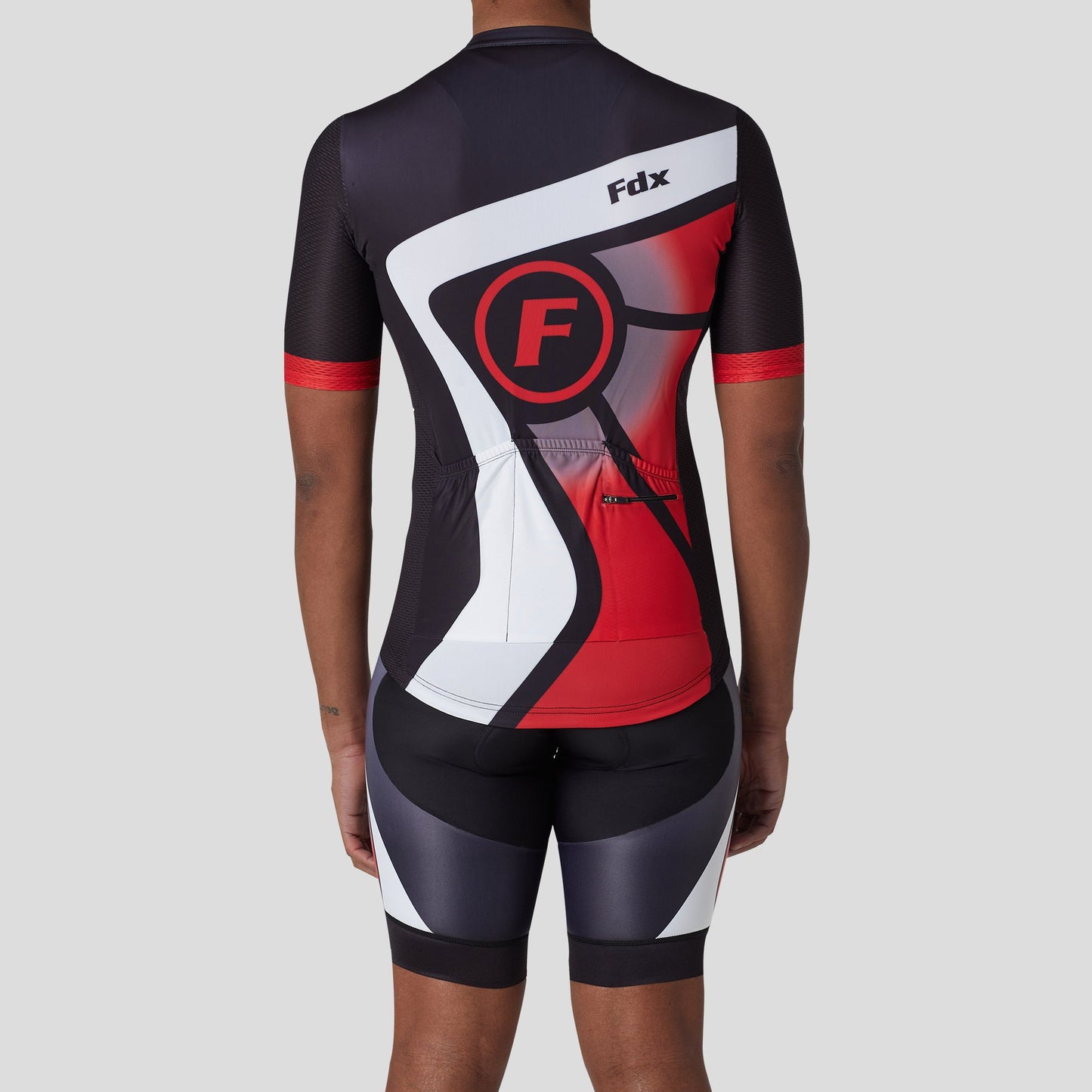 Fdx Men's Set Signature Red Short Sleeve Summer Cycling Jersey & Bib Shorts